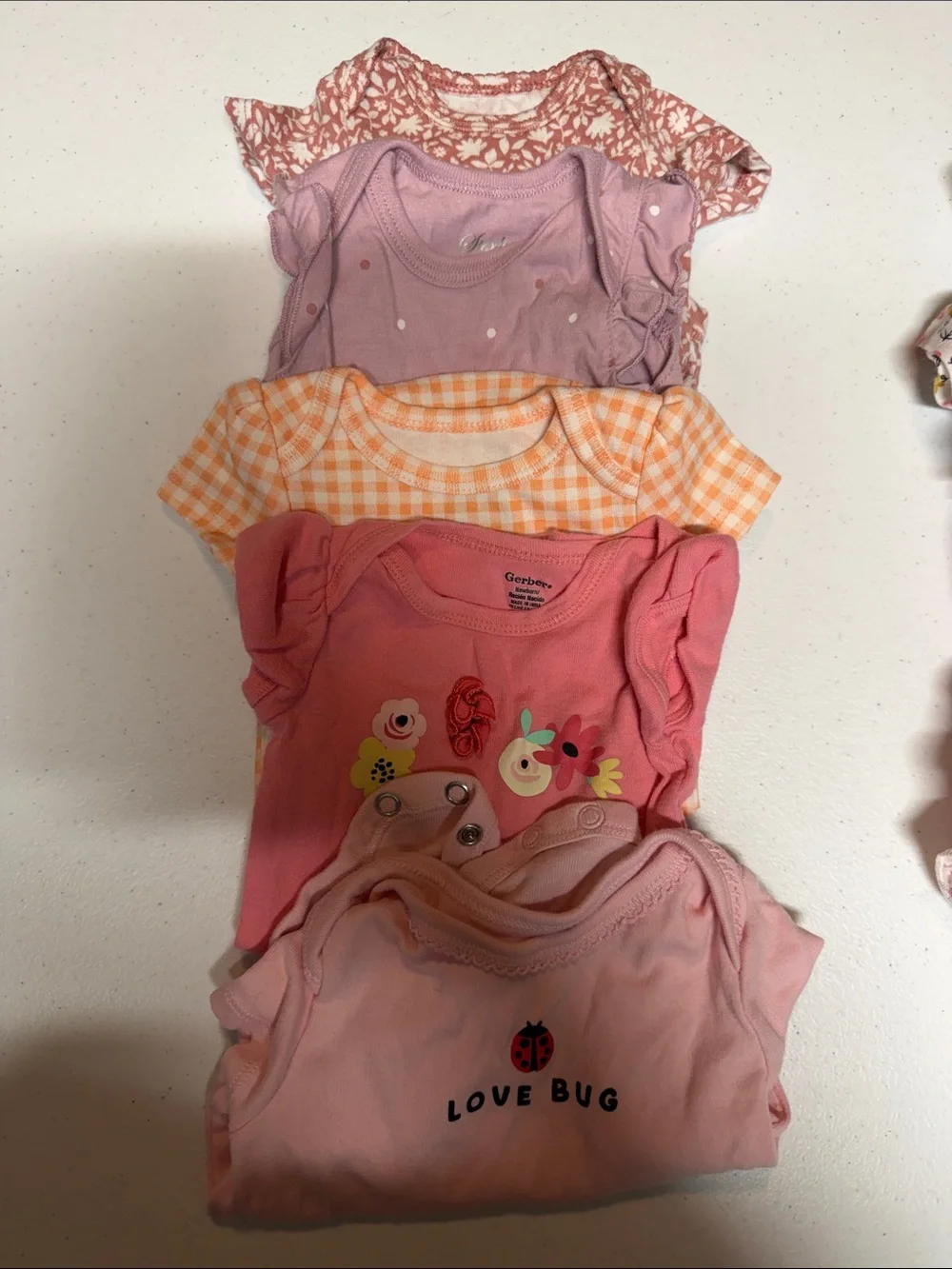 Carter's Baby Girl One-Piece Bodysuit Mix in Pink, Peach, Yellow, Mint, Floral